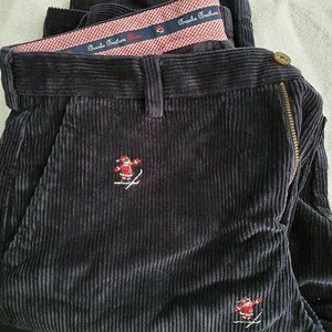 Brooks Brothers Navy Skiing Santa Embroidered Cord